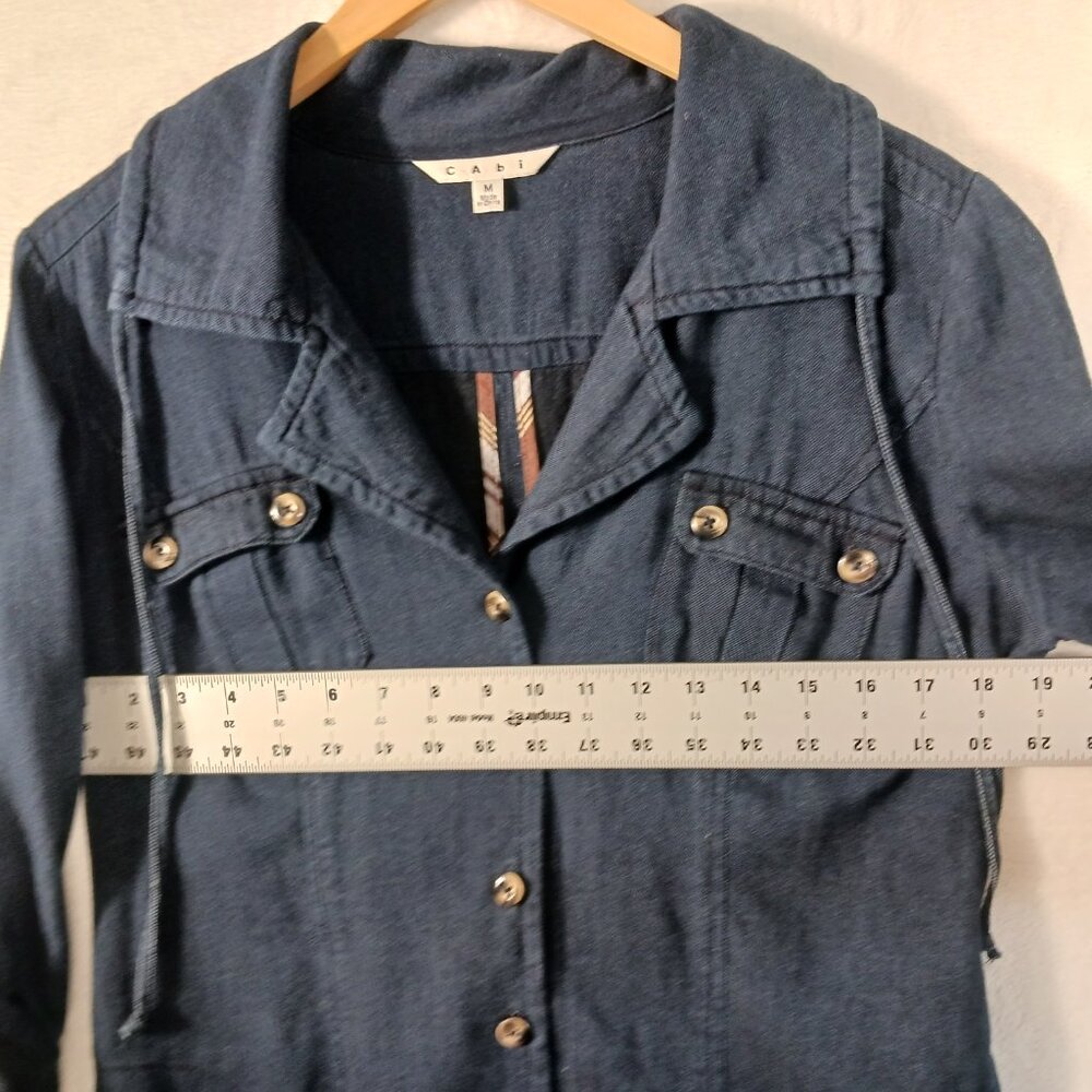 CAbi,  Lightweight, Dark Chambray Jacket Size Medium, Button Front, Long sleeve - Picture 9 of 16